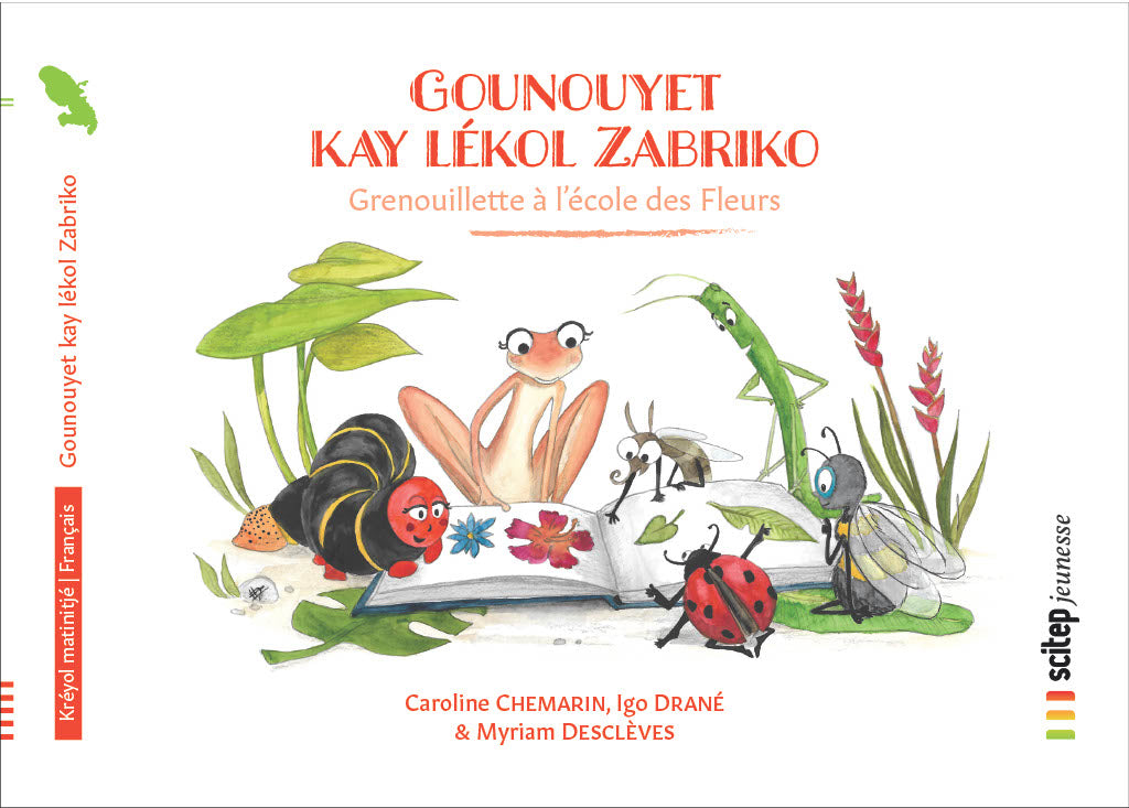 Couverture du livre Gounouyet kay lékol zabriko éditeur SCITEP jeunesse auteur Caroline Chemarin conte pour enfants à partir de 3 ans