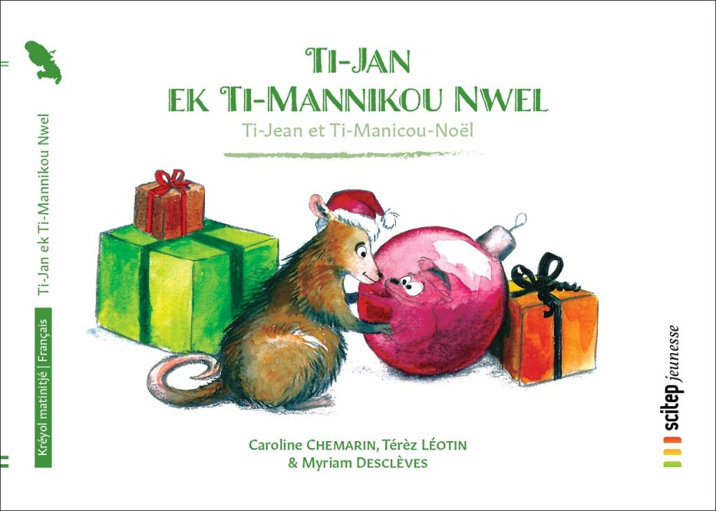 Couverture Ti-Jean et Ti-Manicou Noël – Créole éditeur SCITEP jeunesse auteur Caroline Chemarin conte pour enfants à partir de 3 ans